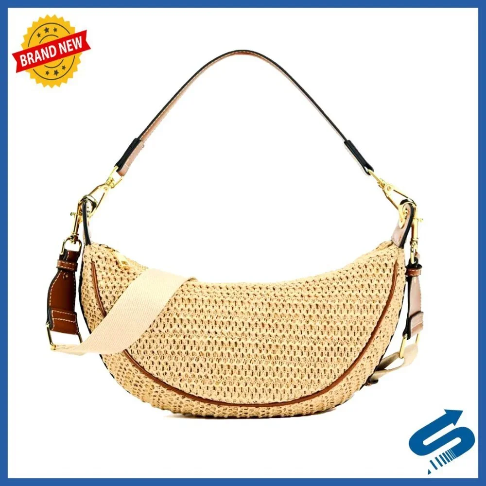 Straw Woven Hobo Crossbody Bag Adjustable Strap Summer Beach Boho Chic